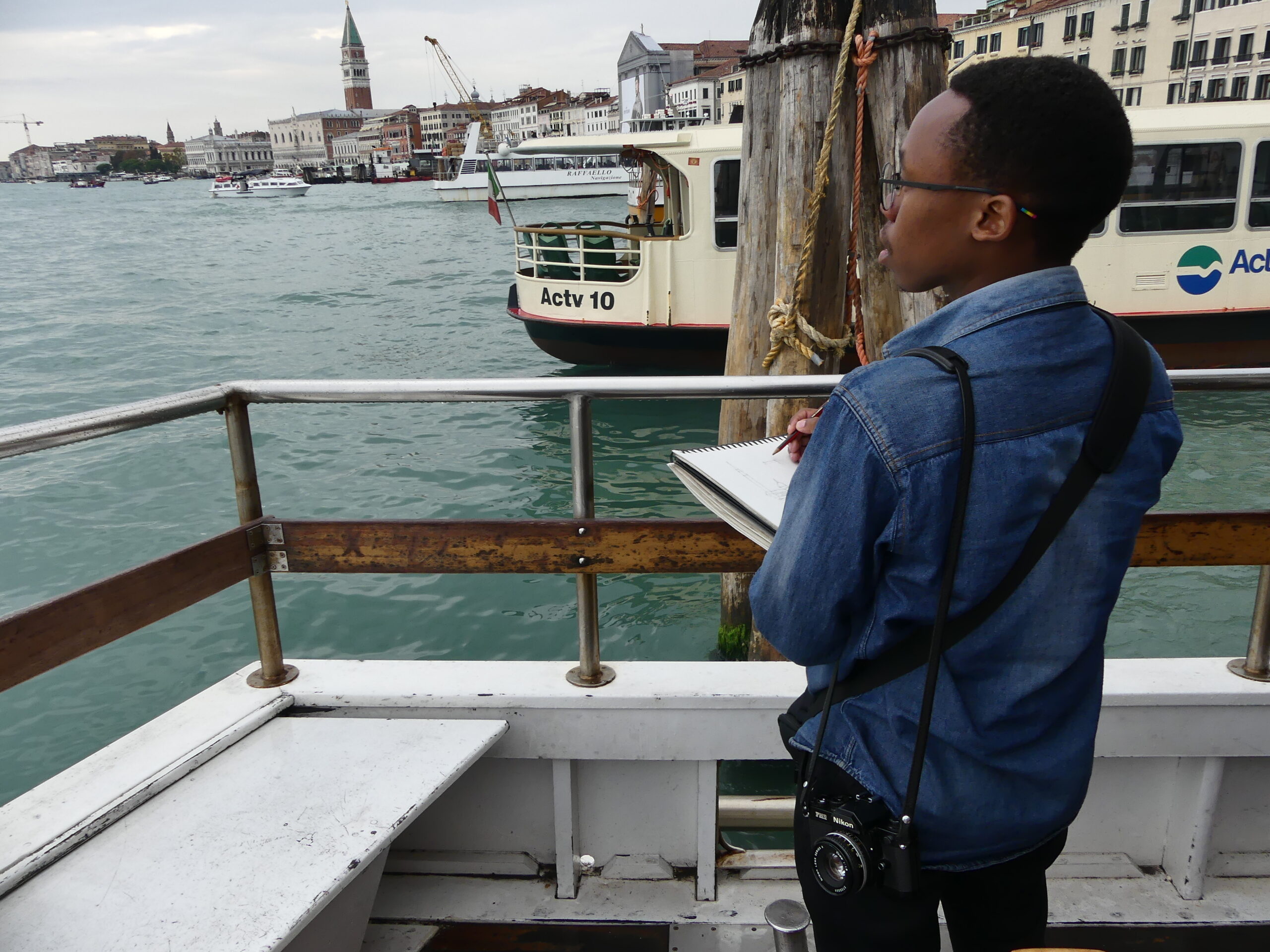 Kenyan student on trip in Venice, Italy